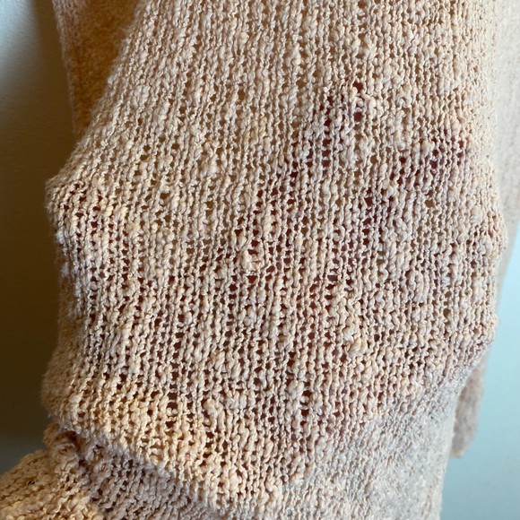 Free People Pink Oversized Open Knit Tunic Dress, Short Sleeves, Size Small - Picture 2 of 8